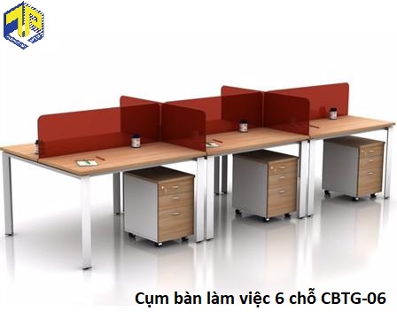 Cụm bàn làm việc 6 chỗ CBTG-06